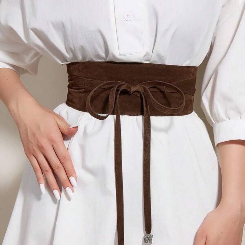 Luxe Vegan Suede Wrap Belt - Picture 2 of 11